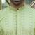 Silk rayon embroidered sequinned green kurta