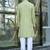 Silk rayon embroidered sequinned green kurta