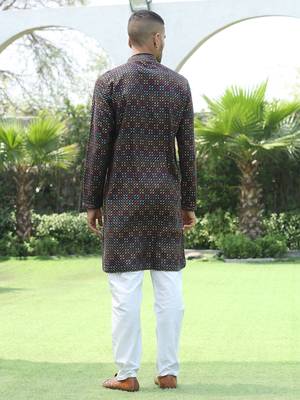 Cotton rayon embroidered sequinned Multicolor kurta 4