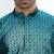 Silk blend jacquard self design blue kurta