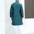 Silk blend jacquard self design blue kurta