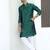 Silk blend jacquard self design green kurta
