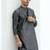 Silk blend jacquard self design grey kurta