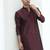 Silk blend jacquard self design wine kurta