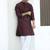 Silk blend jacquard self design wine kurta