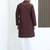 Silk blend jacquard self design wine kurta