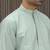 Silk blend embroidered sequinned green kurta