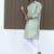 Silk blend embroidered sequinned green kurta