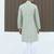 Silk blend embroidered sequinned green kurta
