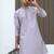 Silk blend embroidered sequinned mauve kurta