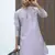 Silk blend embroidered sequinned mauve kurta