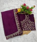 Plum Sequins Embroidered Jimmy Choo Saree