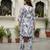 Cotton slub magic printed kurta pant embroidery neck work kurta set
