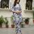 Cotton slub magic printed kurta pant embroidery neck work kurta set