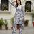 Cotton slub magic printed kurta pant embroidery neck work kurta set