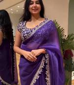 Purple Sequins Embroidery Work Jimmy Choo Saree