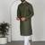 Chikankari embroidered cotton green kurta and pyjamas