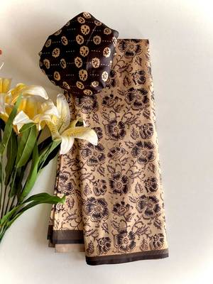 Cream Dola Viscose Digital Printed Saree 5