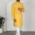 Chikankari embroidered cotton yellow kurta and pyjamas