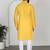 Chikankari embroidered cotton yellow kurta and pyjamas