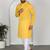 Chikankari embroidered cotton yellow kurta and pyjamas