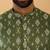 Cotton blend geometric printed green kurta and pyjamas