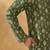 Cotton blend geometric printed green kurta and pyjamas