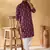 Cotton blend geometric printed maroon kurta and pyjamas