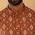 Cotton blend geometric printed rust kurta and pyjamas