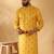 Cotton blend geometric printed yellow kurta and pyjamas