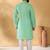 Cotton blend floral printed green kurta and pyjamas