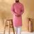 Cotton blend floral printed pink kurta and pyjamas