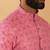 Cotton blend floral printed pink kurta and pyjamas