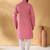 Cotton blend floral printed pink kurta and pyjamas