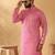 Cotton blend floral printed pink kurta and pyjamas