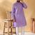Cotton blend floral printed purple kurta and pyjamas
