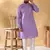 Cotton blend floral printed purple kurta and pyjamas
