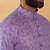 Cotton blend floral printed purple kurta and pyjamas