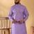 Cotton blend floral printed purple kurta and pyjamas