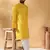 Cotton blend floral printed yellow kurta and pyjamas