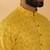 Cotton blend floral printed yellow kurta and pyjamas