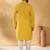 Cotton blend floral printed yellow kurta and pyjamas