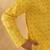 Cotton blend floral printed yellow kurta and pyjamas