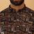 Silk blend abstract printed black kurta and pyjamas