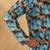 Silk blend abstract printed blue kurta and pyjamas