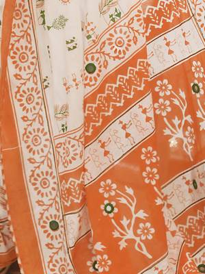 tricolour Republic day special linen saree with blouse piece 5