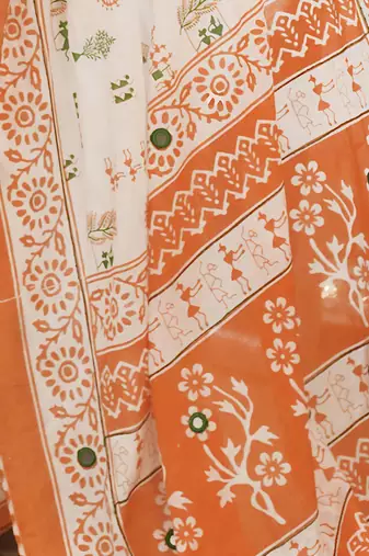 tricolour Republic day special linen saree with blouse piece