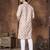 Beige embroidery thread work men's kurta and Pyjamas for Mens