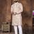 Beige embroidery thread work men's kurta and Pyjamas for Mens