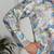 Silk blend floral printed blue kurta and pyjamas